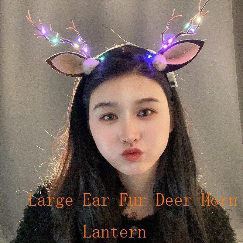 Neue Weihnachten LED Licht Geweih Haar Band Nette Fee Glowing Elch Haarnadel Haar Clip Frauen Mädchen Weihnachten Haar Zubehör von Joom DACH