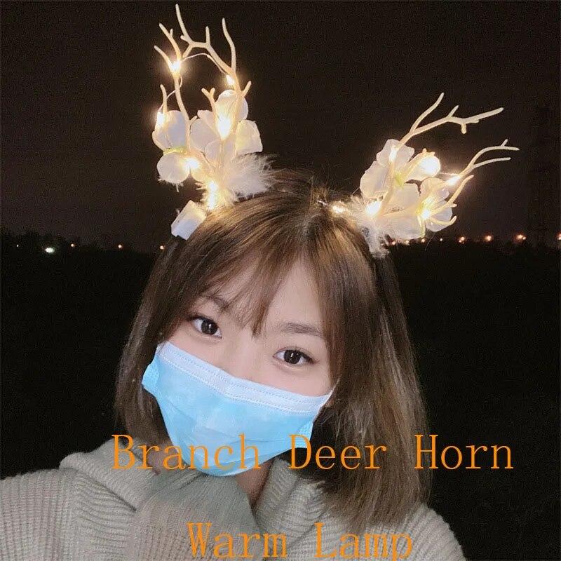Neue Weihnachten LED Licht Geweih Haar Band Nette Fee Glowing Elch Haarnadel Haar Clip Frauen Mädchen Weihnachten Haar Zubehör von Joom DACH