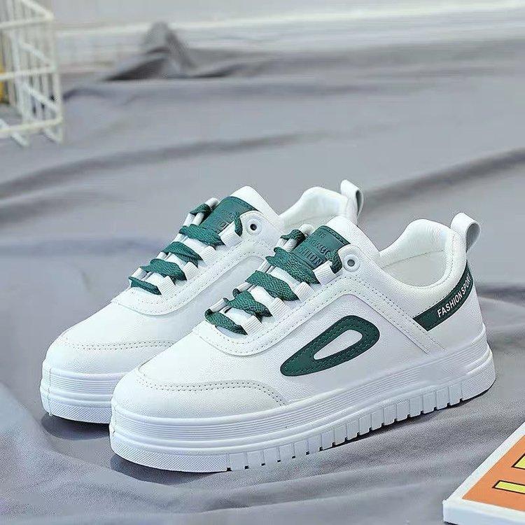 Neue Weiße Schuhe Damen Sportliche Freizeitschuhe Schnürschuhe Flache Sneaker Damenmode Schuhe 39 grün von Joom DACH