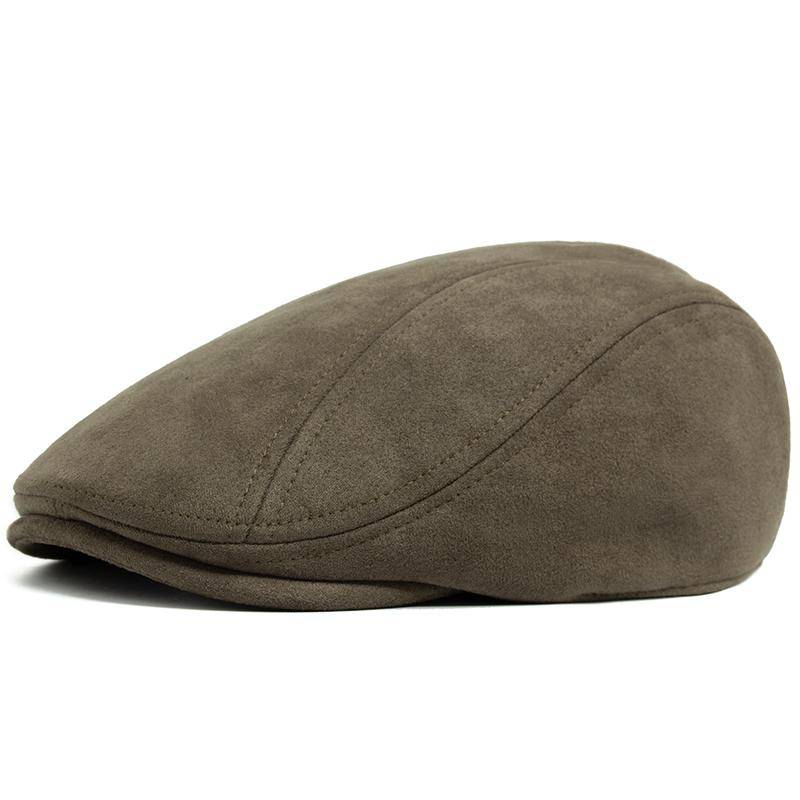 Neue Wildleder Herbst Winter Baskenmütze Mode Vintage Männer Frauen Hut Newsboy Casual Flache Schirmmütze Berets Für 54-58cm Kopfumfang Ference One Size armee grüne von Joom DACH