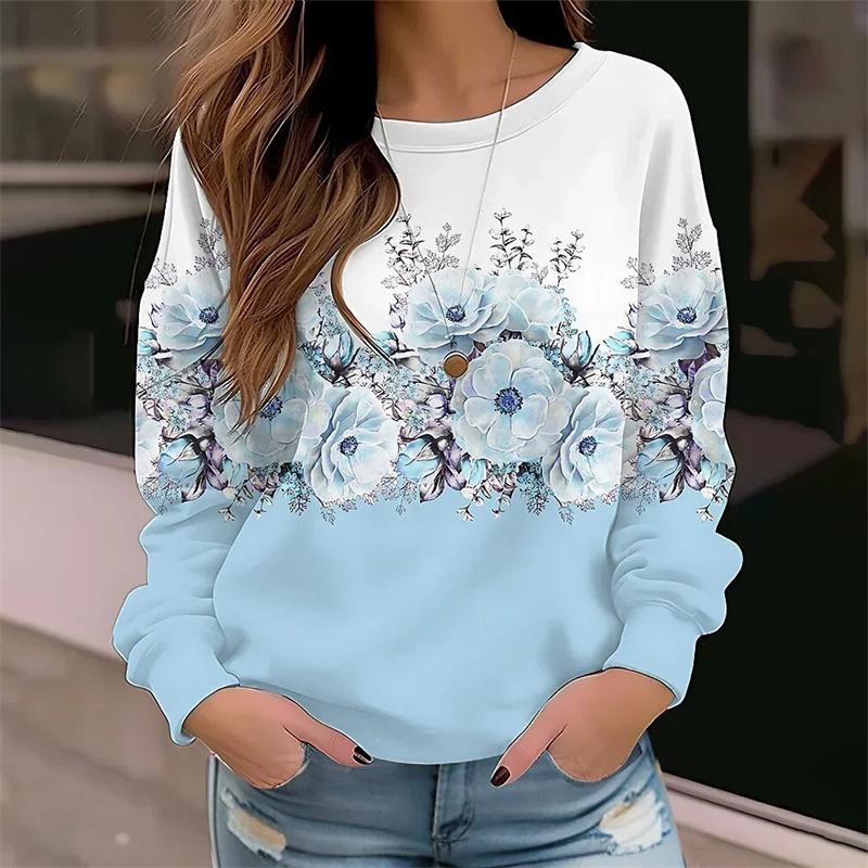 Neue Winter 3D Bunte Blumen Druck Sweatshirts Frauen Mode Streetwear Pullover Harajuku Unisex Kleidung Mädchen Lustige Tops XL von Joom DACH