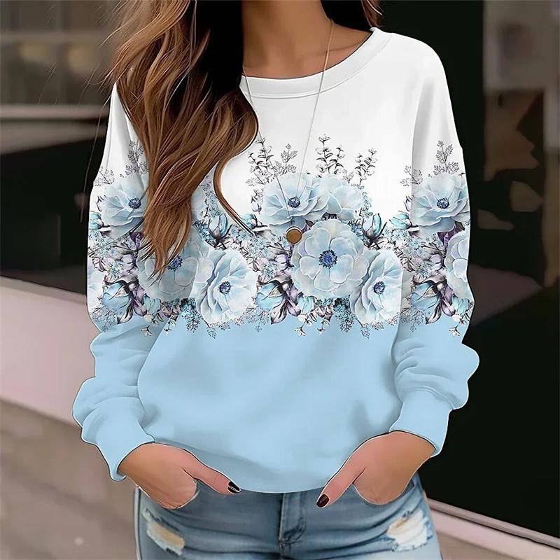 Neue Winter 3D Bunte Blumen Druck Sweatshirts Frauen Mode Streetwear Pullover Harajuku Unisex Kleidung Mädchen Lustige Tops XL von Joom DACH