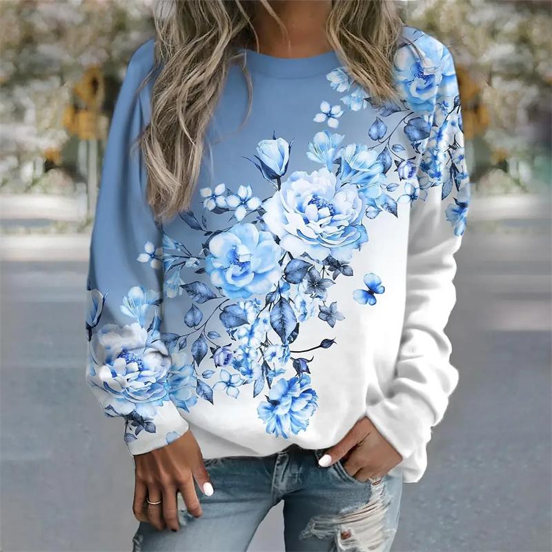 Neue Winter 3D Bunte Blumen Druck Sweatshirts Frauen Mode Streetwear Pullover Harajuku Unisex Kleidung Mädchen Lustige Tops XXL von Joom DACH