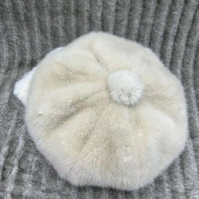 Neue Winter-Baskenmütze Damen Vielseitige Herbst- und Winter-Auslands-Kürbis-Verdickte Mütze Nerz Mode Warme Mütze von Joom DACH