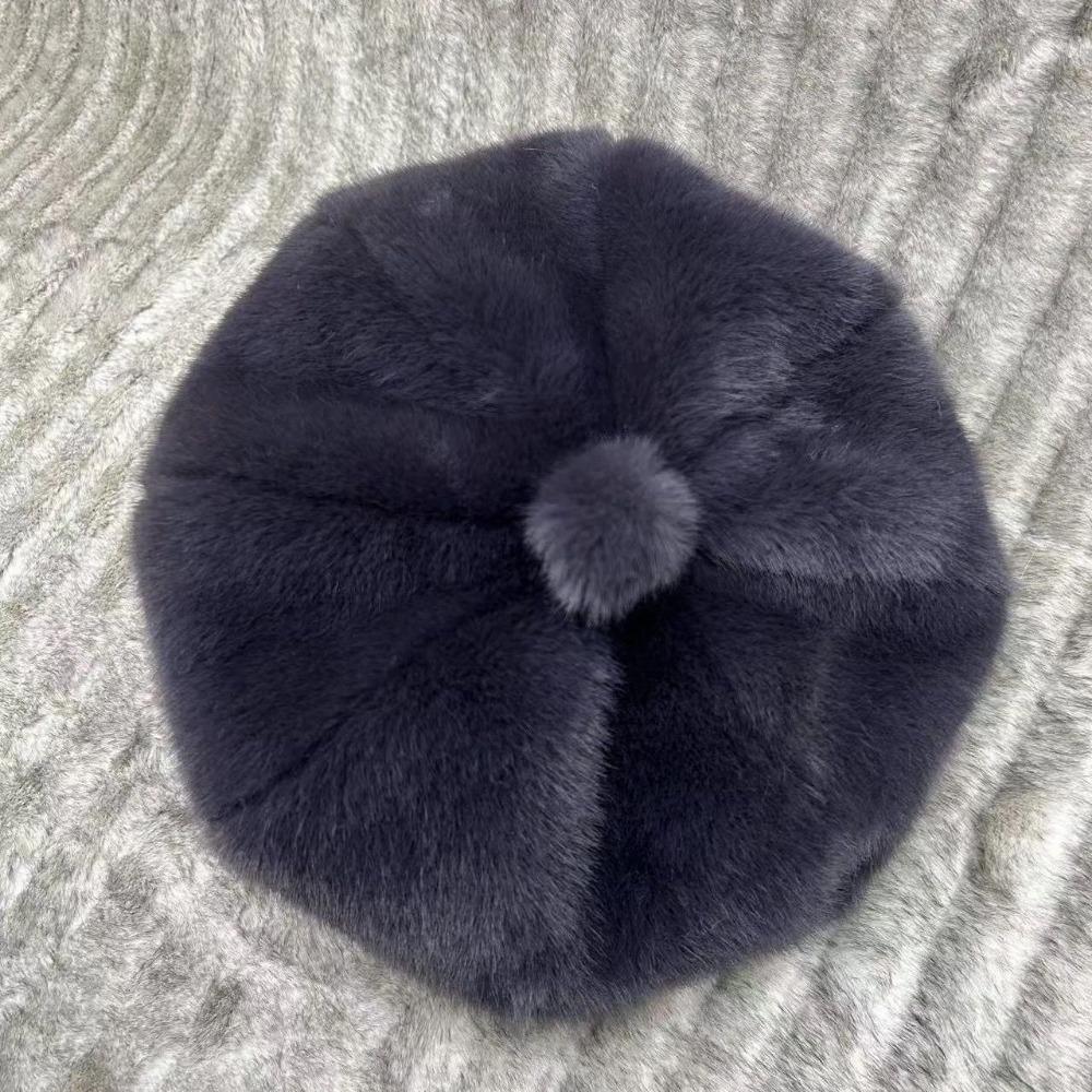 Neue Winter-Baskenmütze Damen Vielseitige Herbst- und Winter-Auslands-Kürbis-Verdickte Mütze Nerz Mode Warme Mütze von Joom DACH