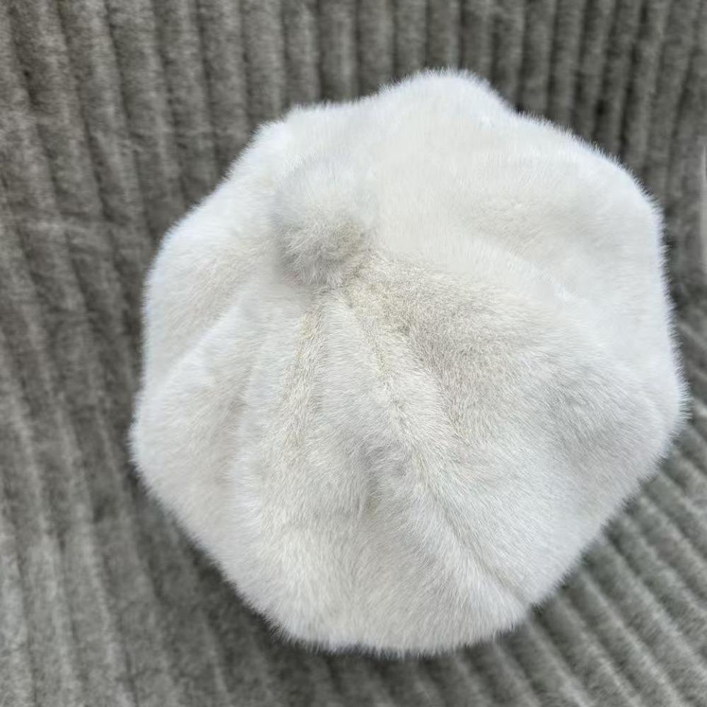 Neue Winter-Baskenmütze Damen Vielseitige Herbst- und Winter-Auslands-Kürbis-Verdickte Mütze Nerz Mode Warme Mütze von Joom DACH