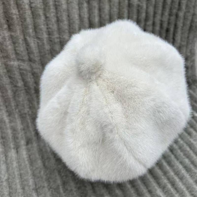 Neue Winter-Baskenmütze Damen Vielseitige Herbst- und Winter-Auslands-Kürbis-Verdickte Mütze Nerz Mode Warme Mütze von Joom DACH