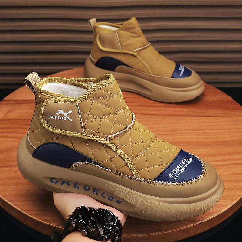 Neue Winter Herrenschuhe Fell Warme Casual Sneakers Männliche Mode Knöchel Kurze Stiefel Männer Bequeme Anti-Rutsch Sportschuhe 42 hellbraun von Joom DACH