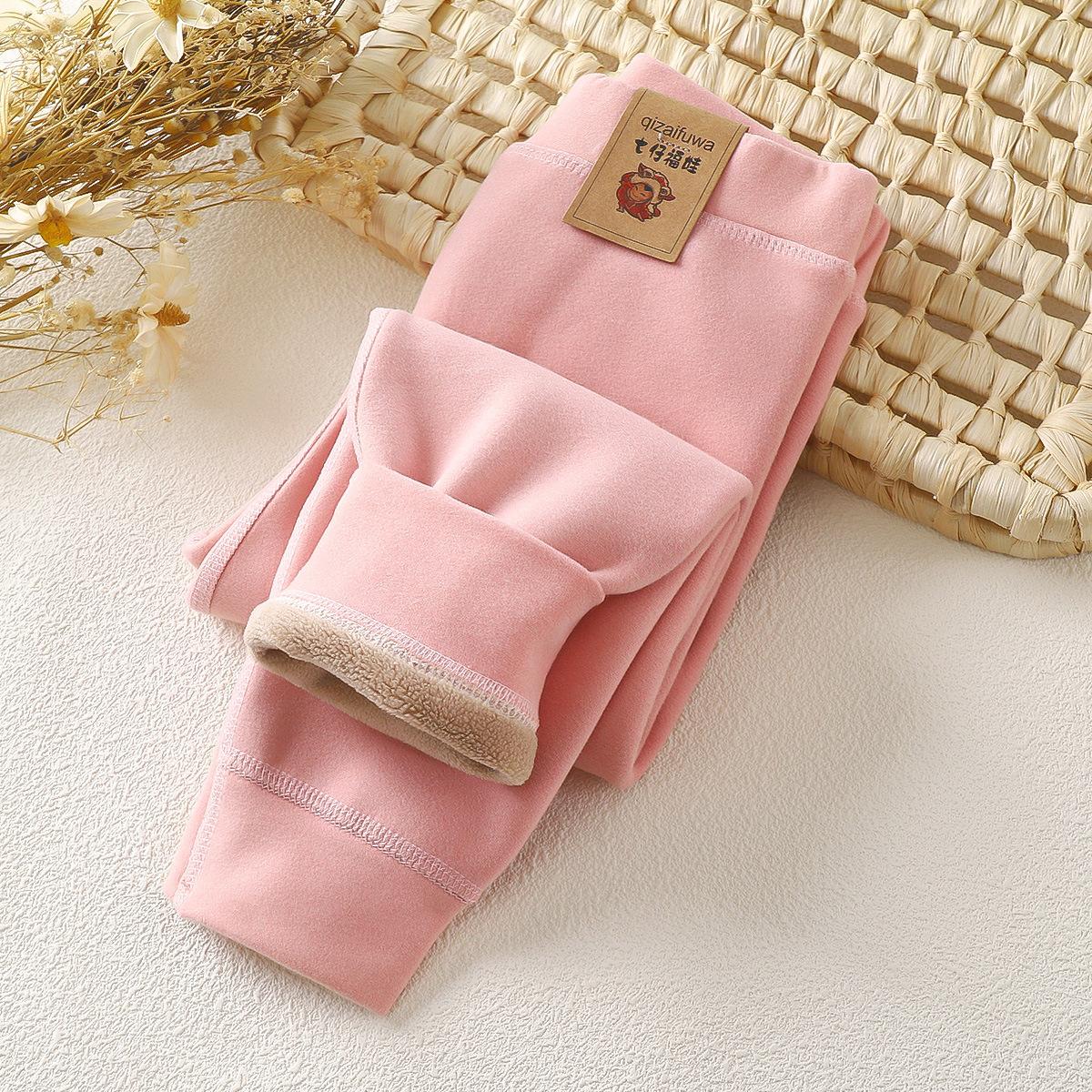 Neue Winter Kinder Fleece Warme Render Hosen für Jungen Mädchen Verdicken Samt Leggings Kinder Baby Basishosen Verdickte Hosen 5-6Y von Joom DACH