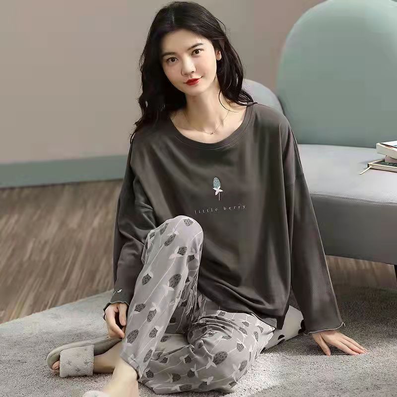 Neue Winter Pyjamas frauen Koreanische Version Lange ärmeln Homewear Anzug Lose Große Größe Zwei-stück Anzug Kann draußen getragen werden XXXL von Joom DACH