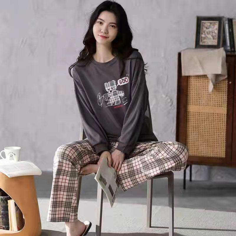 Neue Winter Pyjamas frauen Koreanische Version Lange ärmeln Homewear Anzug Lose Große Größe Zwei-stück Anzug Kann draußen getragen werden XXXL von Joom DACH