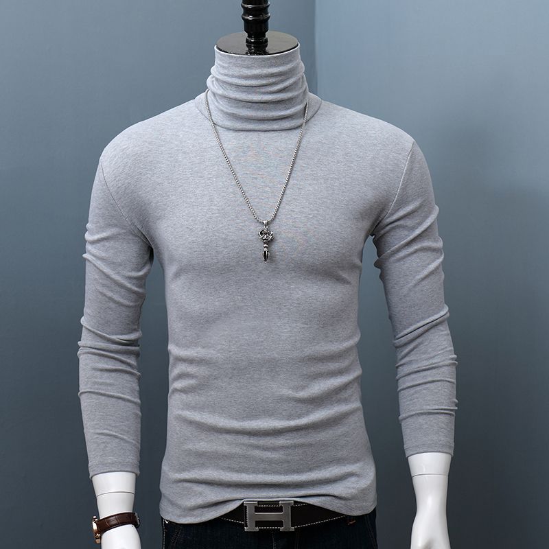 Neue Winter Rollkragen Dicke Herren Pullover Casual Schildkröte Hals Einfarbig Qualität Warme Dünne Rollkragen Pullover Pullover Männer 2XL licht grau von Joom DACH