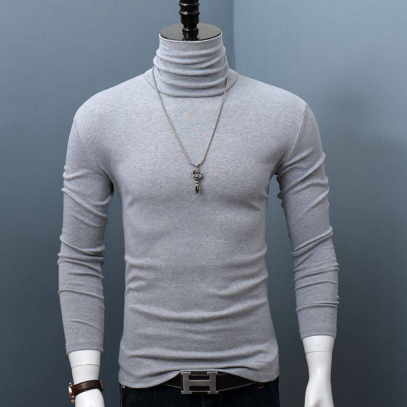Neue Winter Rollkragen Dicke Herren Pullover Casual Schildkröte Hals Einfarbig Qualität Warme Dünne Rollkragen Pullover Pullover Männer 2XL licht grau von Joom DACH