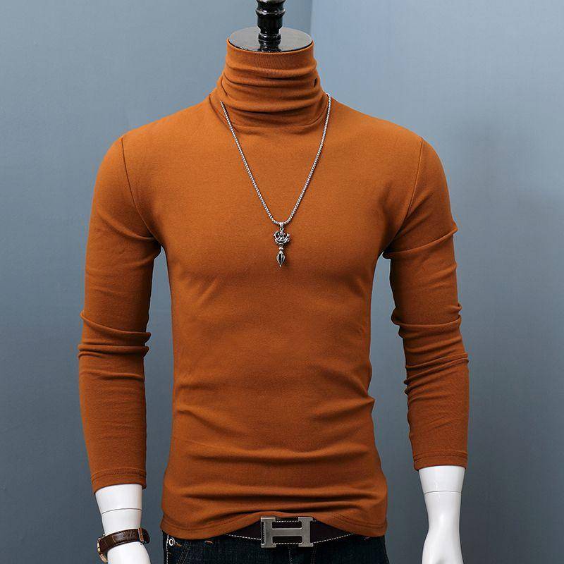 Neue Winter Rollkragen Dicke Herren Pullover Casual Schildkröte Hals Einfarbig Qualität Warme Dünne Rollkragen Pullover Pullover Männer 3XL khaki von Joom DACH