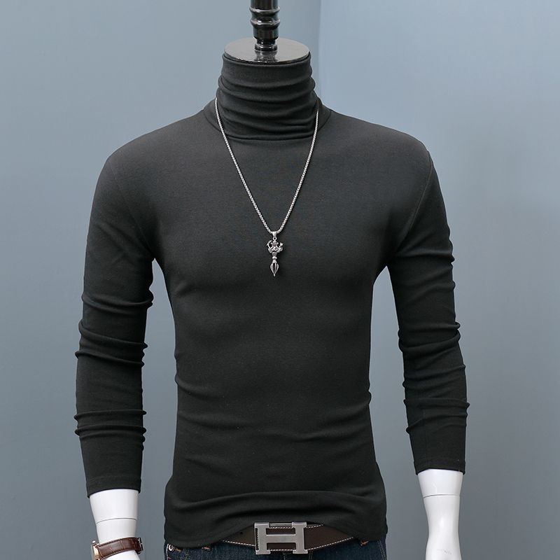 Neue Winter Rollkragen Dicke Herren Pullover Casual Schildkröte Hals Einfarbig Qualität Warme Dünne Rollkragen Pullover Pullover Männer S schwarz von Joom DACH