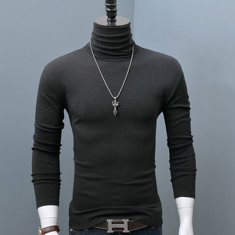 Neue Winter Rollkragen Dicke Herren Pullover Casual Schildkröte Hals Einfarbig Qualität Warme Dünne Rollkragen Pullover Pullover Männer S schwarz von Joom DACH