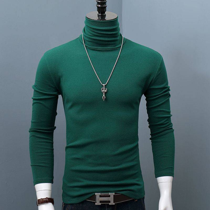 Neue Winter Rollkragen Dicke Herren Pullover Casual Schildkröte Hals Einfarbig Qualität Warme Dünne Rollkragen Pullover Pullover Männer S grün von Joom DACH