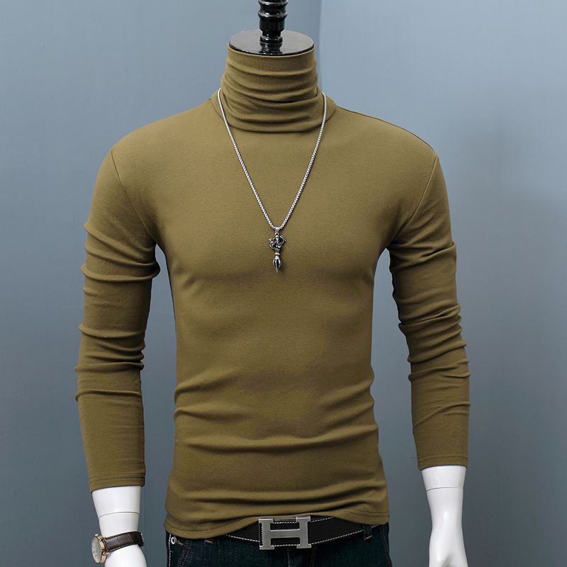 Neue Winter Rollkragen Dicke Herren Pullover Casual Schildkröte Hals Einfarbig Qualität Warme Dünne Rollkragen Pullover Pullover Männer S armee grüne von Joom DACH