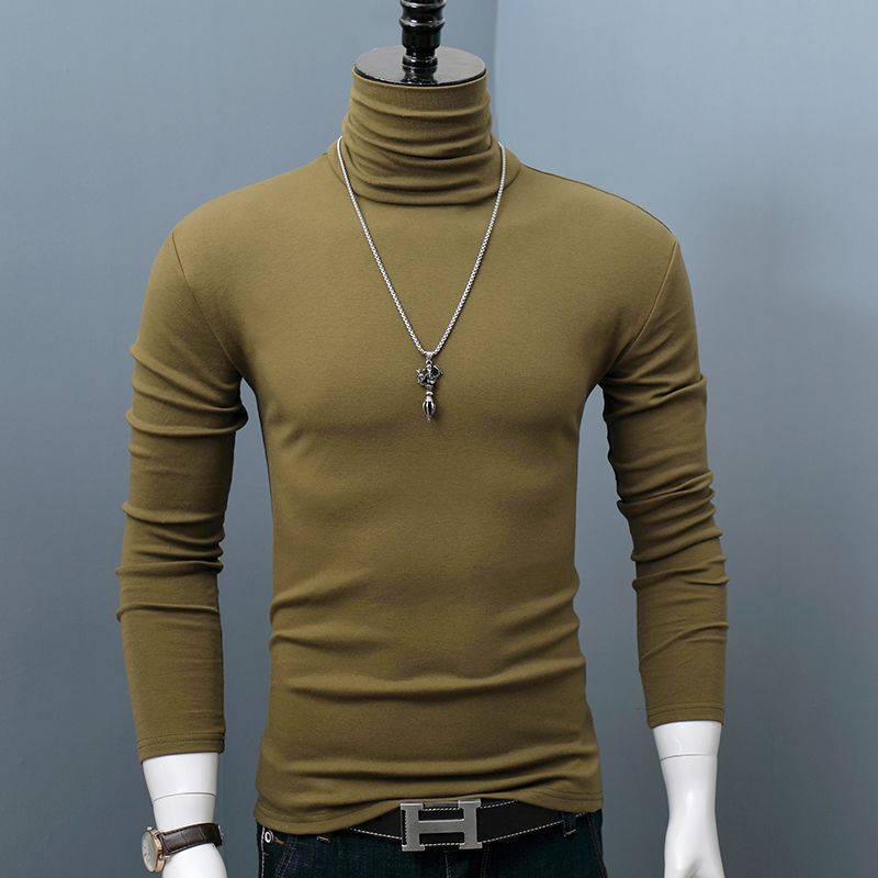 Neue Winter Rollkragen Dicke Herren Pullover Casual Schildkröte Hals Einfarbig Qualität Warme Dünne Rollkragen Pullover Pullover Männer S armee grüne von Joom DACH
