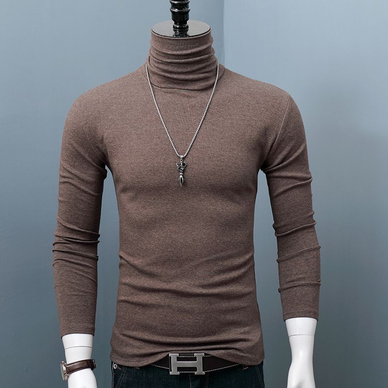 Neue Winter Rollkragen Dicke Herren Pullover Casual Schildkröte Hals Einfarbig Qualität Warme Dünne Rollkragen Pullover Pullover Männer XL kaffeebraun von Joom DACH