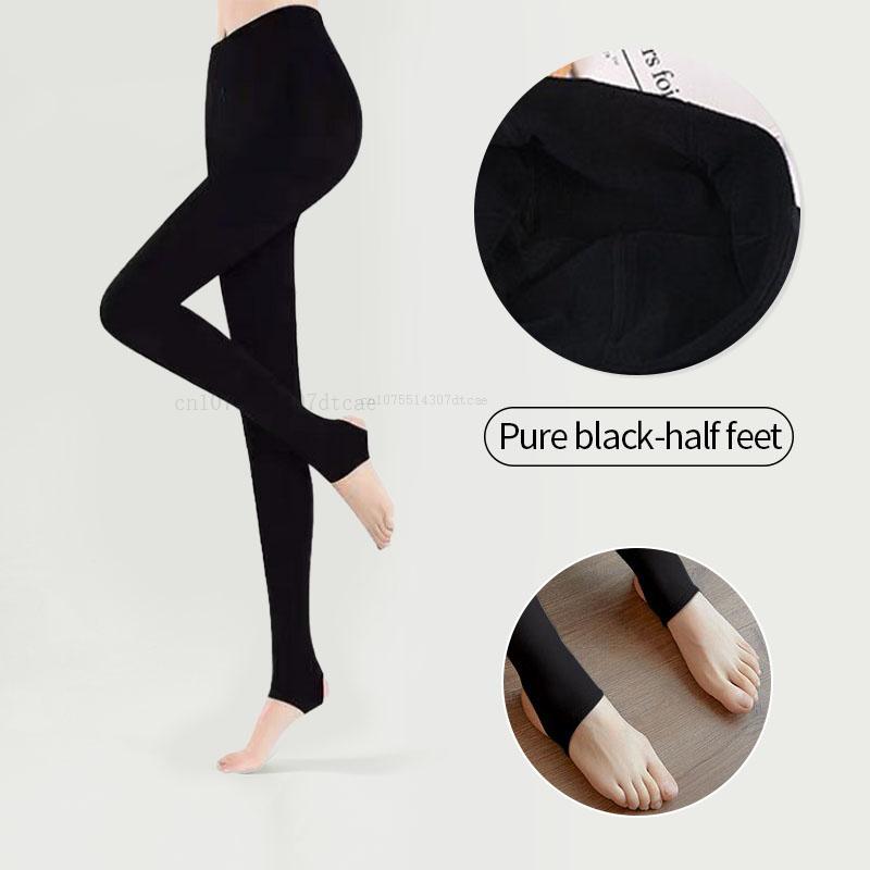 Neue Winter Warme Strumpfhosen Strumpfhosen Frauen Fleece Socken Hohe Taille Thermische Strumpf Isolierte Hosen Gefälschte Durchscheinende Leggings Strumpfhosen 220g-half feet von Joom DACH