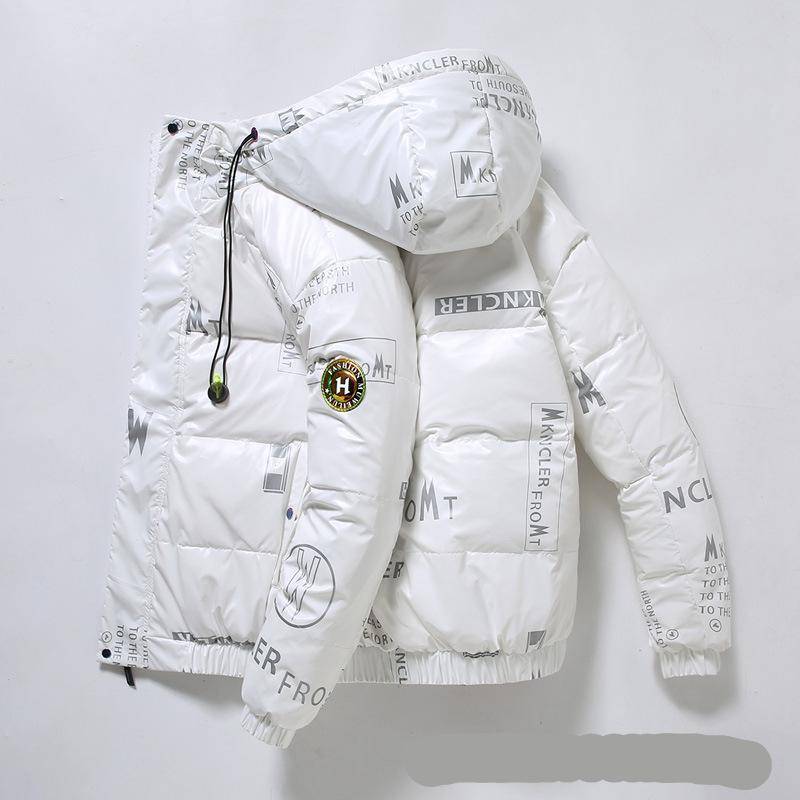 Neue Winter bedruckte Daunenjacke für Herren, warmer Mantel XXXL weiß von Joom DACH