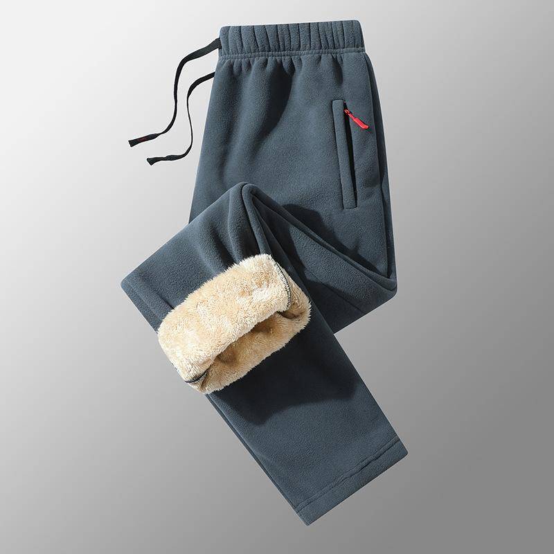 Neue Winterhose aus dickem Fleece für Herren, einfarbig, mit Tasche, lässig, Übergröße 8XL, Hose für Herbst, Outdoor-Jogginghose, warme Hose 8XL von Joom DACH