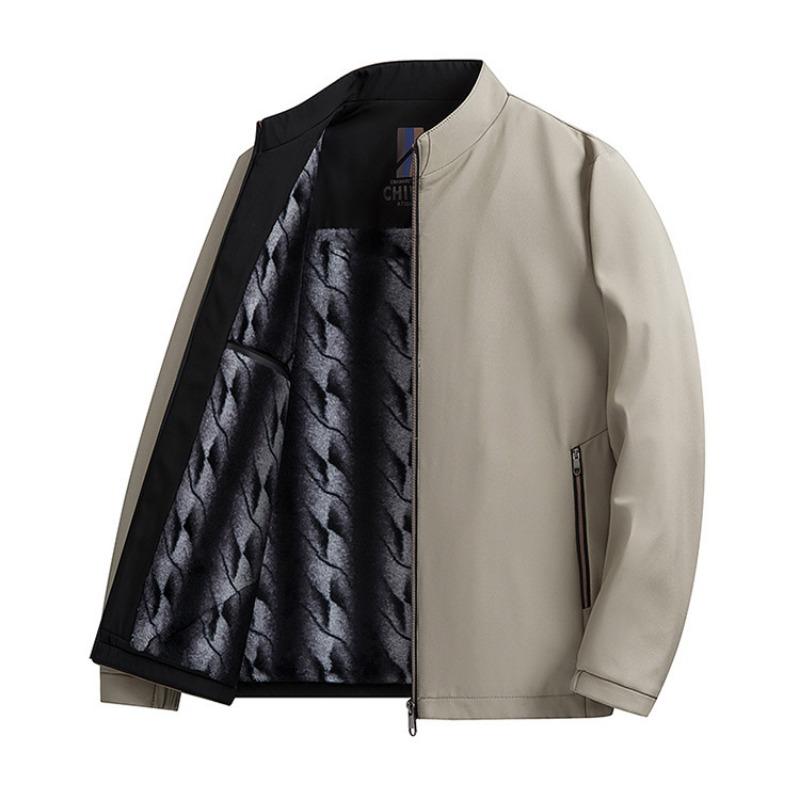 Neue Winterjacke aus Samt und dicker Baumwolle für Herren, lockere und warme Papa-Jacke im mittleren Alter mit Stehkragen 3XL von Joom DACH