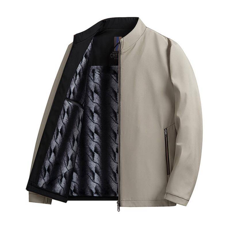 Neue Winterjacke aus Samt und dicker Baumwolle für Herren, lockere und warme Papa-Jacke im mittleren Alter mit Stehkragen 3XL von Joom DACH