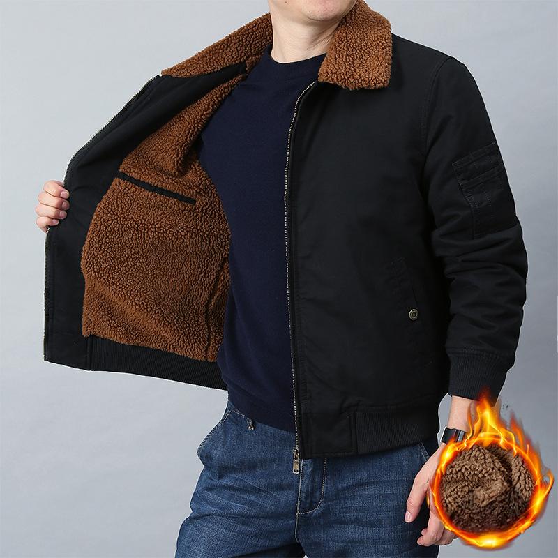 Neue Winterjacke aus dickem Samt für Herren, lässiger, lockerer Baumwollmantel aus reiner Baumwolle für Herren mittleren Alters und ältere Menschen 3XL von Joom DACH