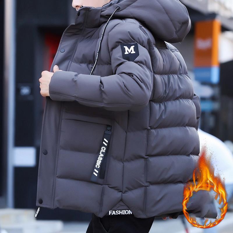 Neue Winterjacke aus verdickter Daunenbaumwolle für Herren 3XL grau von Joom DACH