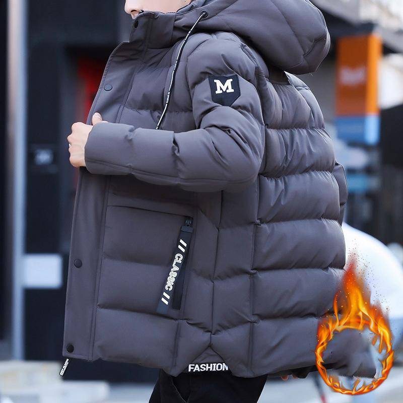 Neue Winterjacke aus verdickter Daunenbaumwolle für Herren XL grau von Joom DACH