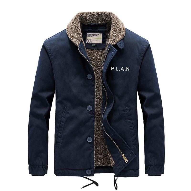 Neue Winterjacke für Herren aus Samt mit verdicktem Revers, lässige Baumwolljacke aus Sherpa-Baumwolle XL von Joom DACH