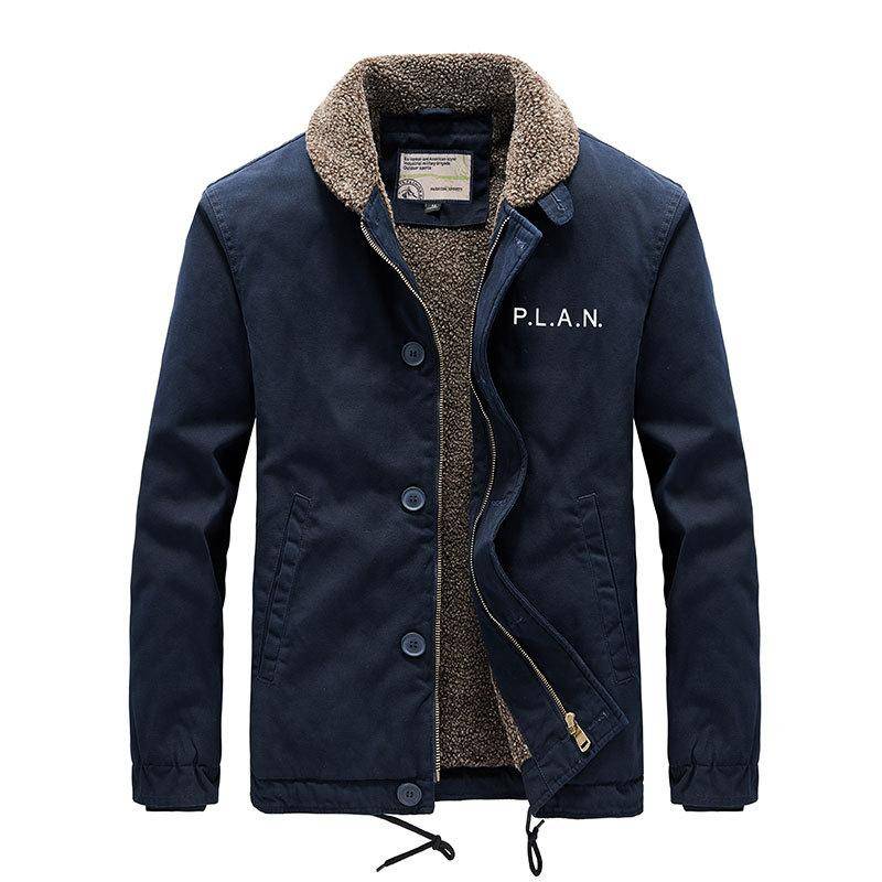 Neue Winterjacke für Herren aus Samt mit verdicktem Revers, lässige Baumwolljacke aus Sherpa-Baumwolle XL von Joom DACH