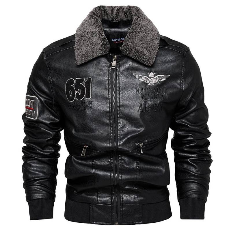 Neue Wintermode Übergröße Jacke Herren Fleece Verdickt Herren Lederjacke Herrenbekleidung 3XL von Joom DACH