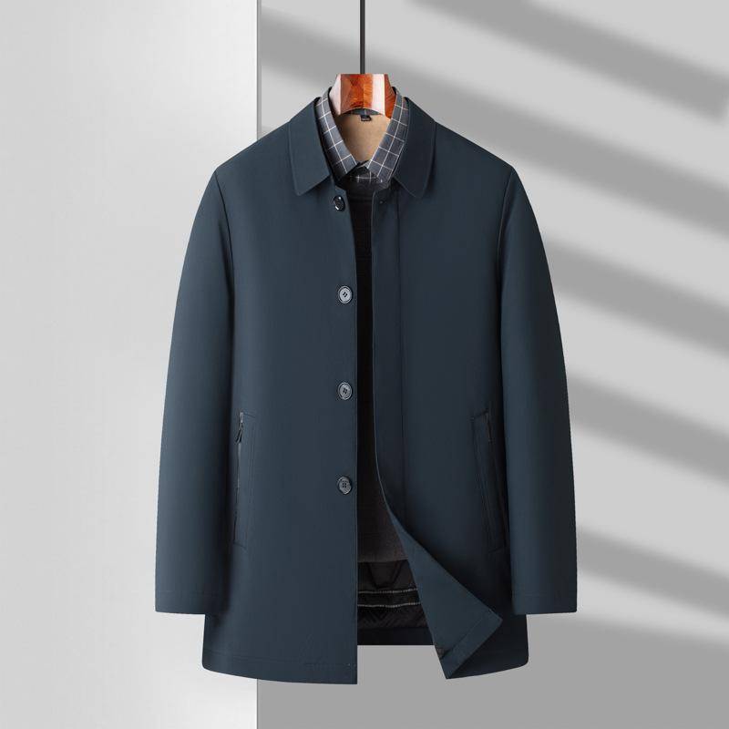 Neue abnehmbare Daunenfutterjacke Herren Daunenjacke für mittleres Alter Lässige Revers-Knopfleiste Business-Daunenjacke 6XL von Joom DACH