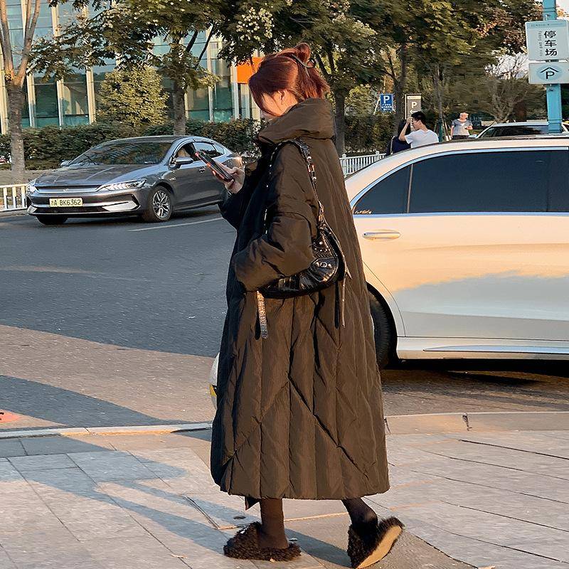 Neue baumwollgepolsterte Jacke Damen Winter Lang Locker Überknie Steppwattierte Baumwollgepolsterte Jacke. S von Joom DACH