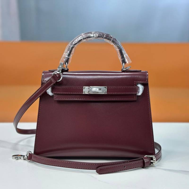 Neue echte Leder Damen Tasche glänzend Lack Box schlichte Tasche Retro einfache einzelne Schulter Handtasche 22x7x14cm weinrot/rot von Joom DACH