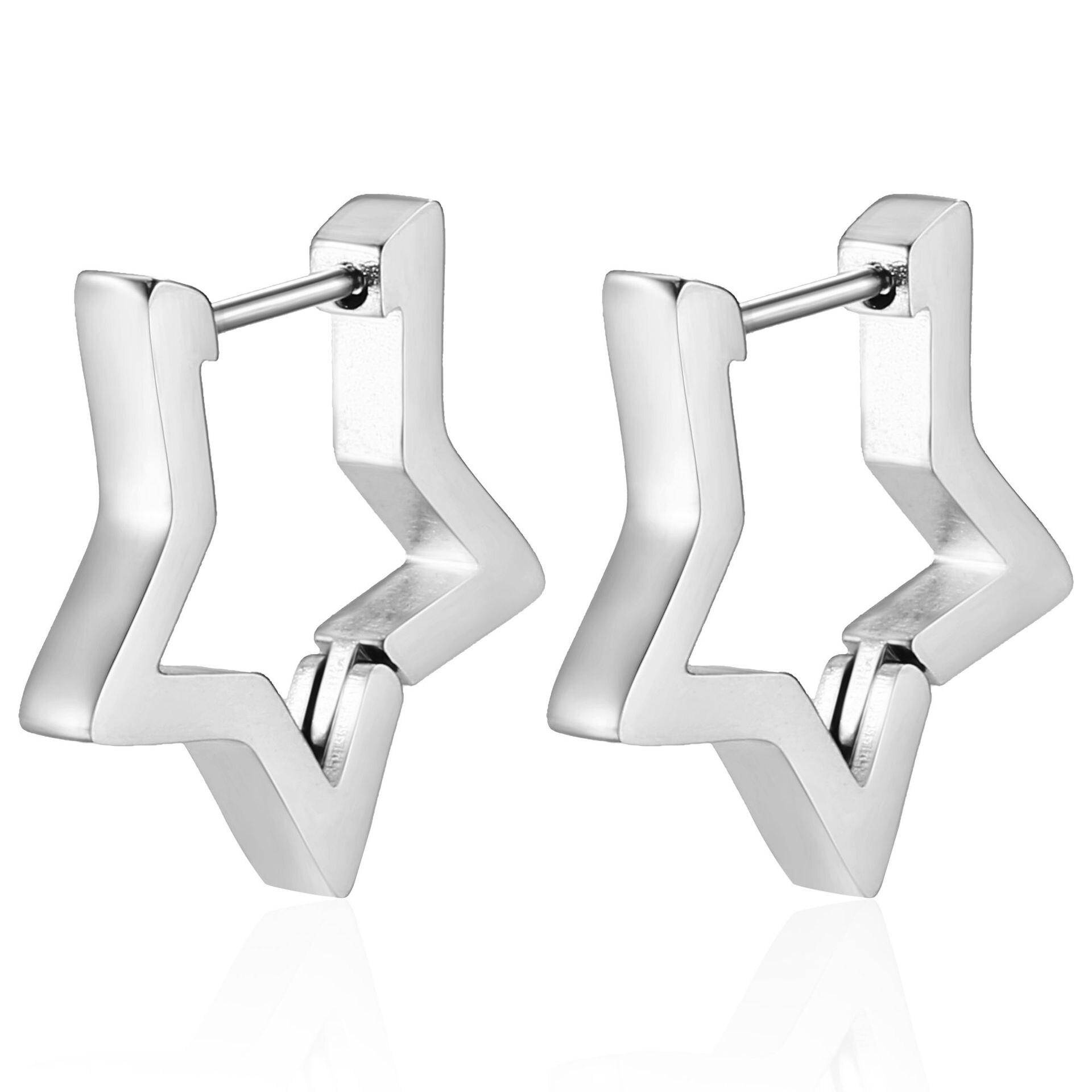 Neue einfache Edelstahl kleine Creolen für Frauen Männer geometrische Knorpel Ohr Piercing Schmuck von Joom DACH