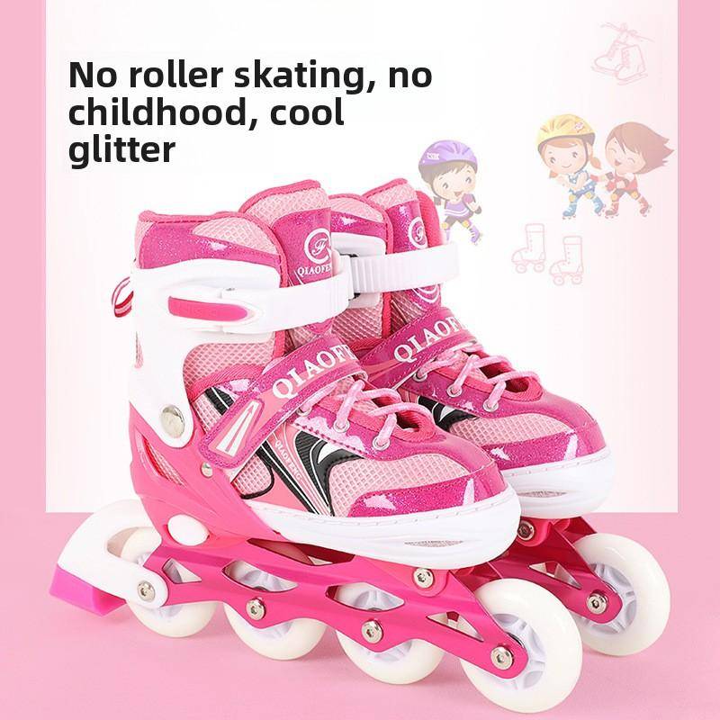 Neue einreihige Inlineskates Kinder-Blinkrad-Set Erwachsene PU-Rollschuhe Herren- und Damen-Speedskating S（27-32) von Joom DACH