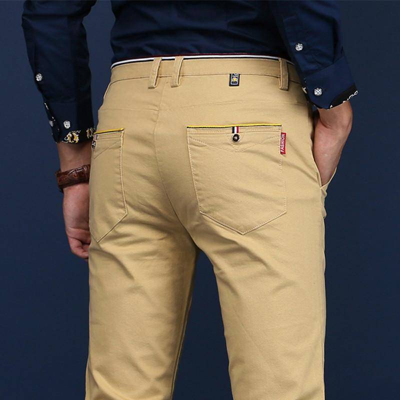 Neue elastische, vielseitige Freizeithose für Herren, schmal geschnittene Businesshose aus Baumwolle mit geradem Bein für Herren 34 khaki Neue elastische, vielseitige Freizeithose für Herren, schmal geschnittene Businesshose aus Baumwolle mit geradem Bein für Herren 34 khaki von Joom DACH