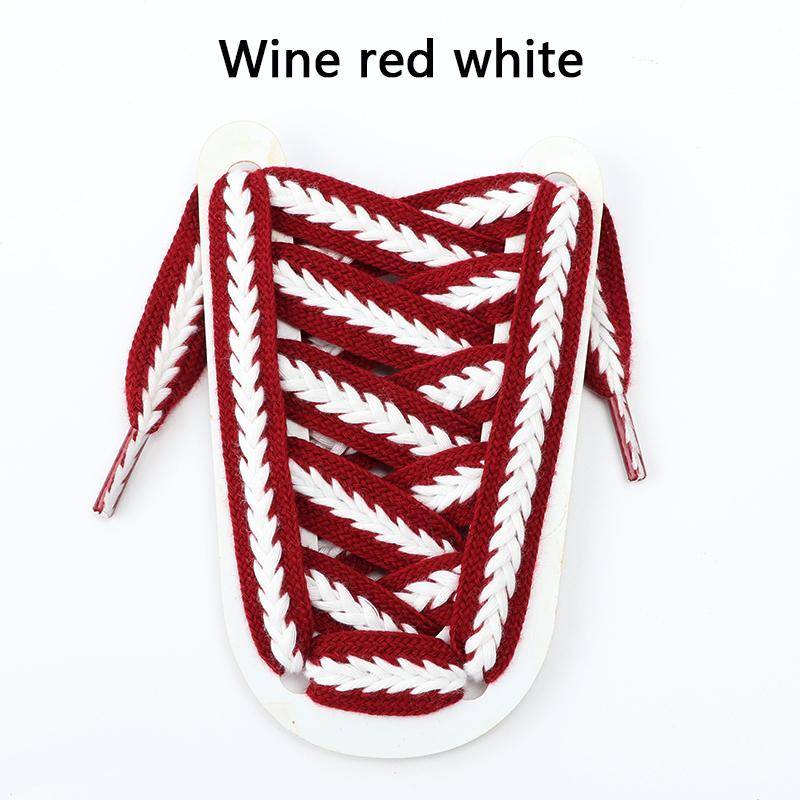 Neue flache Schnürsenkel für Turnschuhe, gestreifte, gedrehte Schnürsenkel, gewebte Schnürsenkel für Damen und Herren, strukturiert, klassisch, breit, 1,5 cm 120cm von Joom DACH