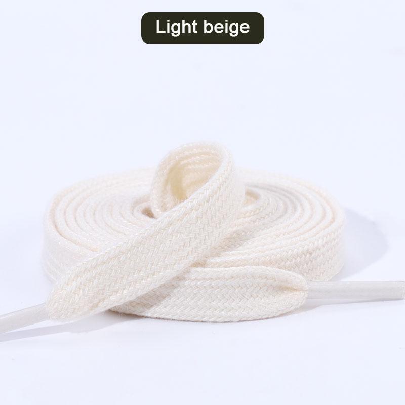Neue flache Schnürsenkel für Turnschuhe, klassische Canvas-Sportschnürsenkel, Damen- und Herrenschnürsenkel, solide, doppelte Baumwollschnürsenkel, 1 Paar 120cm hellbeige von Joom DACH