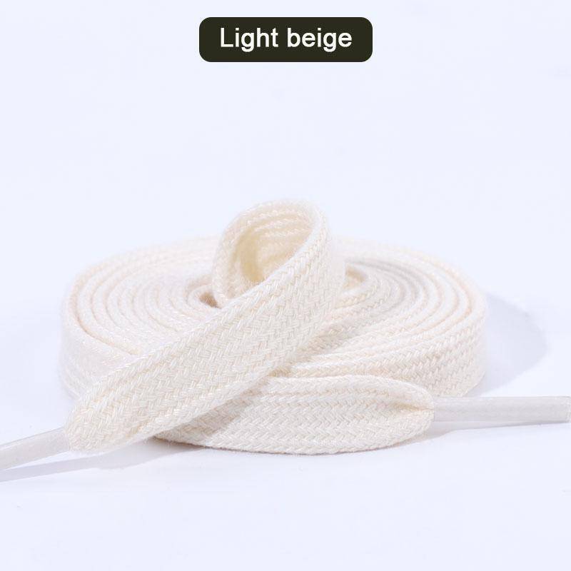 Neue flache Schnürsenkel für Turnschuhe, klassische Canvas-Sportschnürsenkel, Damen- und Herrenschnürsenkel, solide, doppelte Baumwollschnürsenkel, 1 Paar 120cm hellbeige von Joom DACH