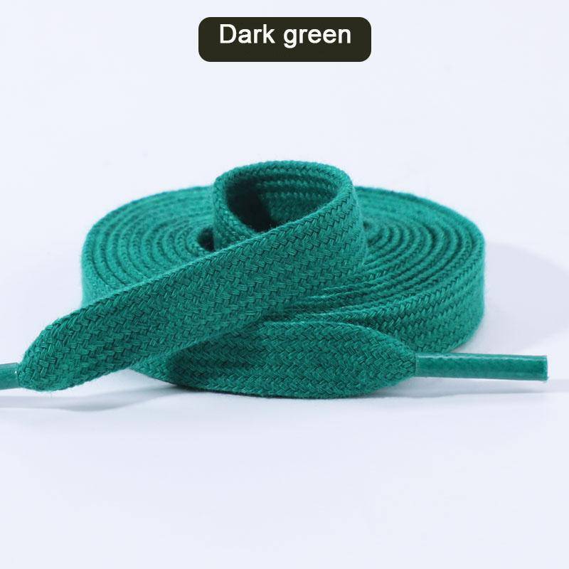 Neue flache Schnürsenkel für Turnschuhe, klassische Canvas-Sportschnürsenkel, Damen- und Herrenschnürsenkel, solide, doppelte Baumwollschnürsenkel, 1 Paar 80cm dunkelgrüne von Joom DACH