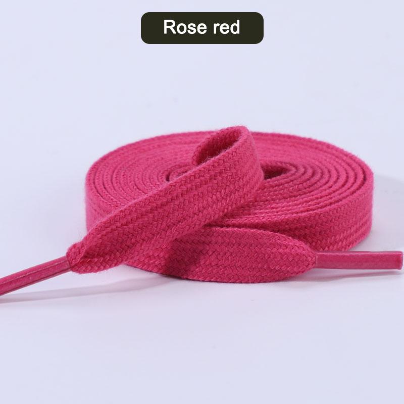 Neue flache Schnürsenkel für Turnschuhe, klassische Canvas-Sportschnürsenkel, Damen- und Herrenschnürsenkel, solide, doppelte Baumwollschnürsenkel, 1 Paar 80cm rose rot von Joom DACH