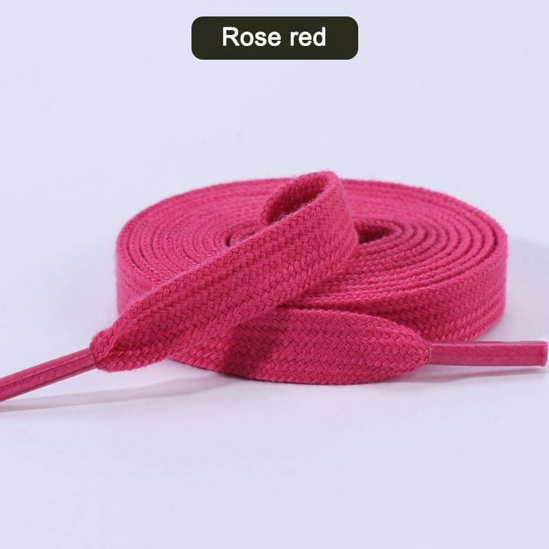 Neue flache Schnürsenkel für Turnschuhe, klassische Canvas-Sportschnürsenkel, Damen- und Herrenschnürsenkel, solide, doppelte Baumwollschnürsenkel, 1 Paar 80cm rose rot von Joom DACH