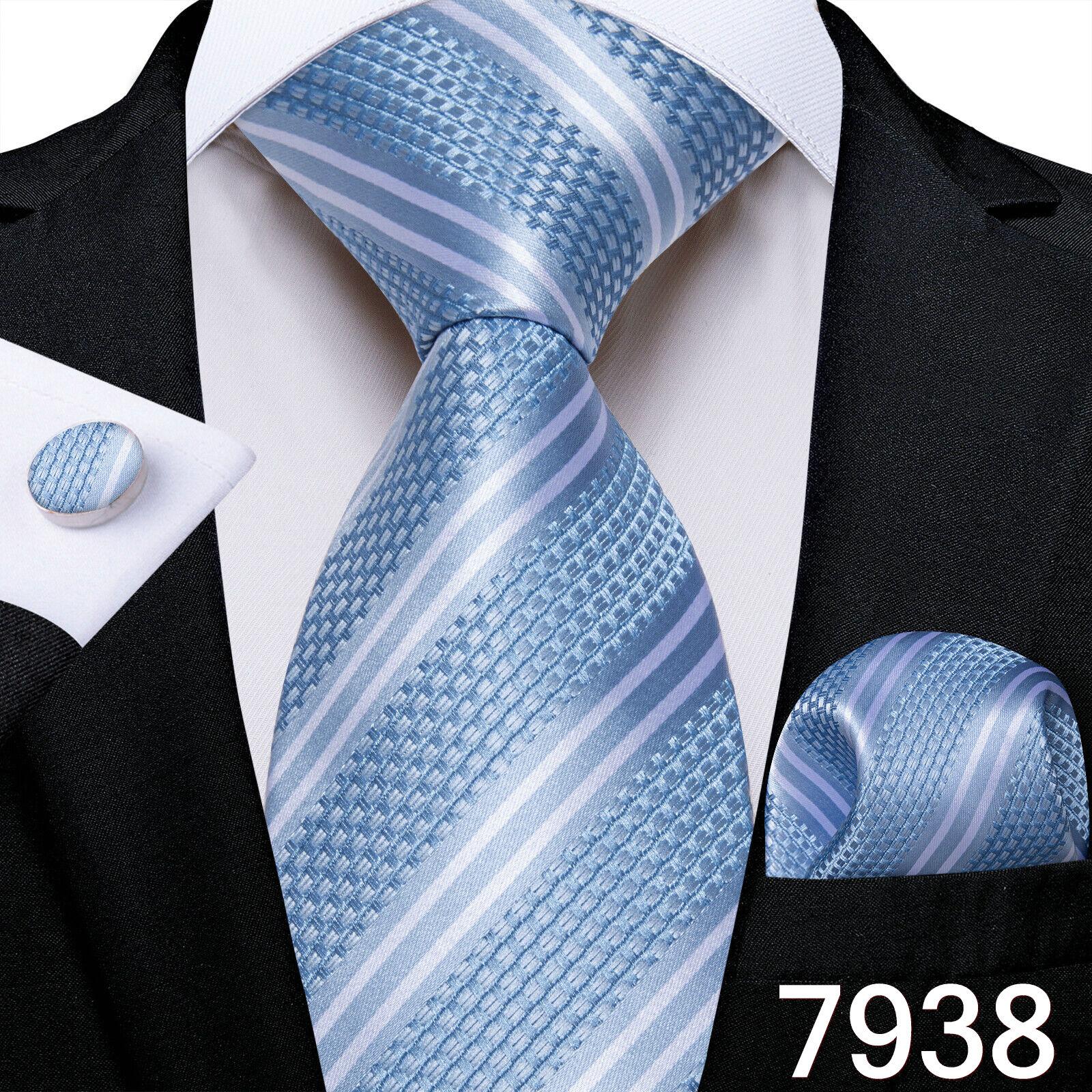 Neue formelle Krawatten klassische 100 % Seide gestreifte Krawatte Taschentuch Manschettenknöpfe Geschenk für Männer Hochzeit Krawatte DiBanGu N-7938 von Joom DACH
