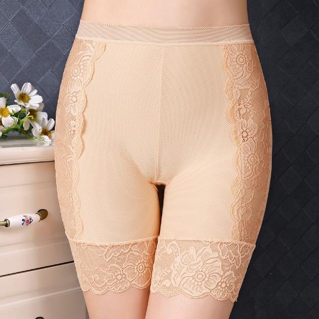 Neue frühjahr Weibliche Höschen Spitze Nahtlose Sicherheits Kurze Hosen frauen Hohe Taille Stretch Shorts Briefs Abnehmen Unterwäsche Dessous 2XL(75-110kg) beige von Joom DACH