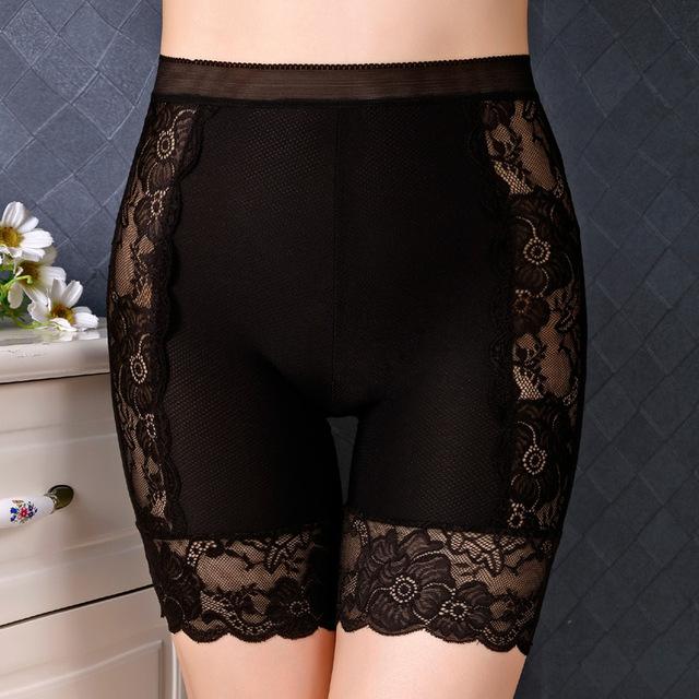 Neue frühjahr Weibliche Höschen Spitze Nahtlose Sicherheits Kurze Hosen frauen Hohe Taille Stretch Shorts Briefs Abnehmen Unterwäsche Dessous 2XL(75-110kg) schwarz von Joom DACH